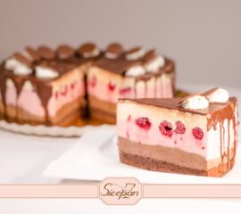 Tort Trio (Trei Ciocolate) cu zmeură